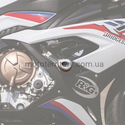 Крашпеди BMW S1000RR з 2019 білі Race Kit. Захист обтічника мотоцикла