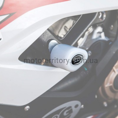 Крашпеди BMW S1000RR з 2019 білі асиметричні. Захист обтічника мотоцикла
