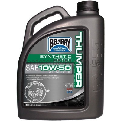 Bel-Ray Thumper Racing Works Synthetic 10W50 - надежное моторное масло для эффективной работы двигателя!